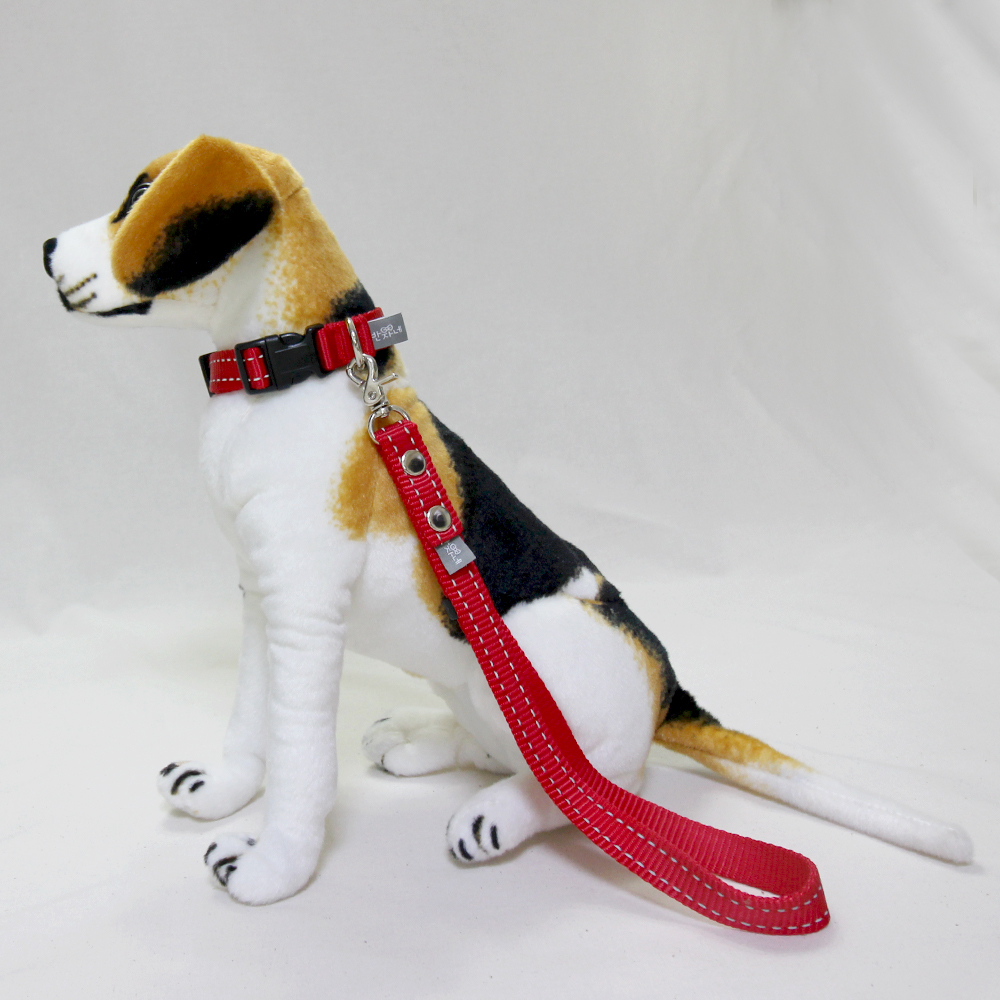 반자네 강아지 리드줄 베이직 야광 애견 훈련 숏리드줄 BL-18 빨강 - 상세 이미지 4