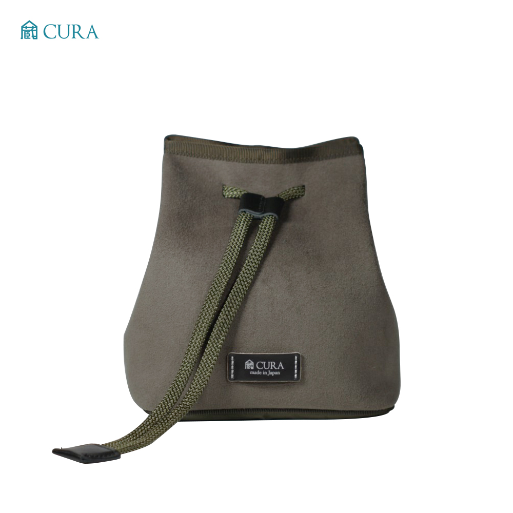 [CURA] 카메라 포셰트 스웨이드(카메라용 파우치) 카키그레이 - 상세 이미지 2