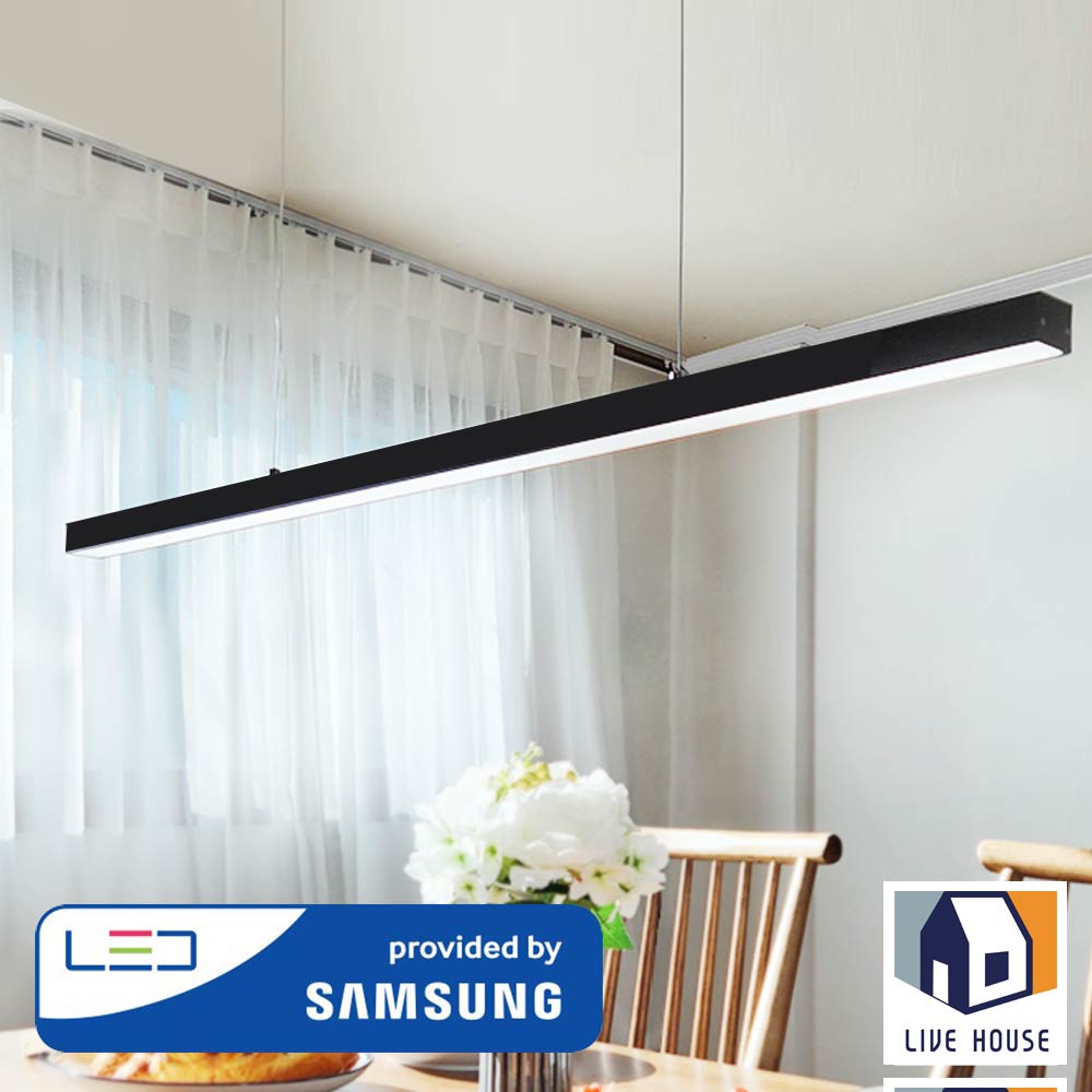 식탁조명 라인 펜던트 조명 일자 4인 화이트 사각 LED 전등