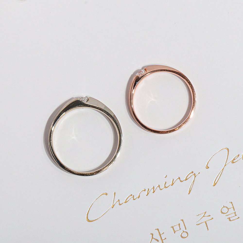 1부 천연 다이아 커플링 큐린 선물 결혼 기념일 웨딩 예물 14K 18K 우신 현대 고급 - 상세 이미지 4