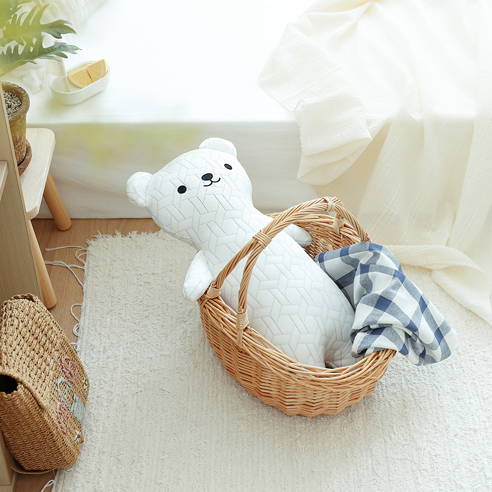 디망디 쿨쿨베어 아기 냉감 바디필로우 듀라론 유아 애착 곰인형 시원한베개