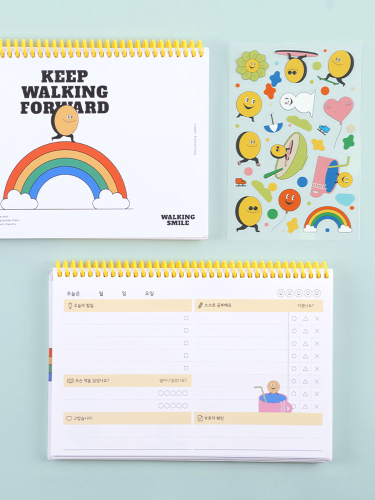 리훈 워킹스마일 초등학생 스터디플래너 일일 생활계획표 저학년 시간관리 플래너