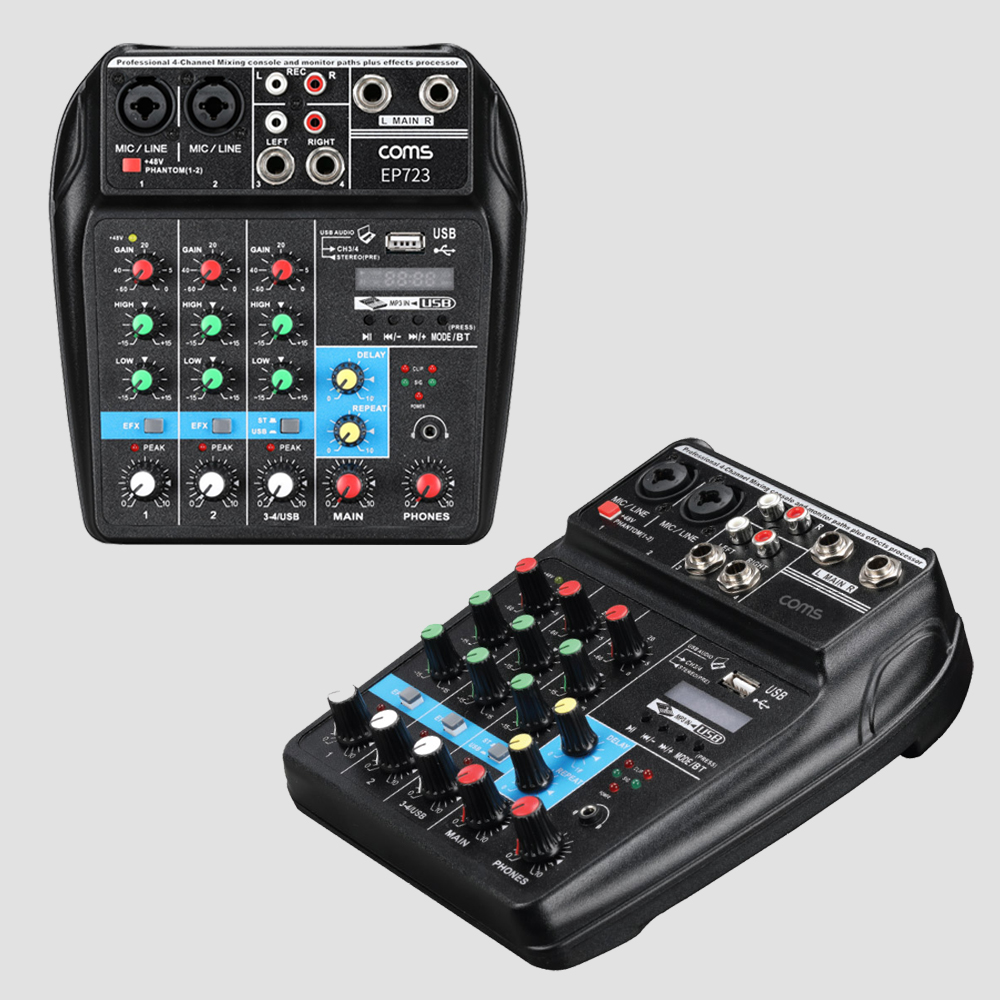 오디오 믹서 4채널 오인페 미디 작곡 레코딩 장비 에코 악기 연결 지원 EP723