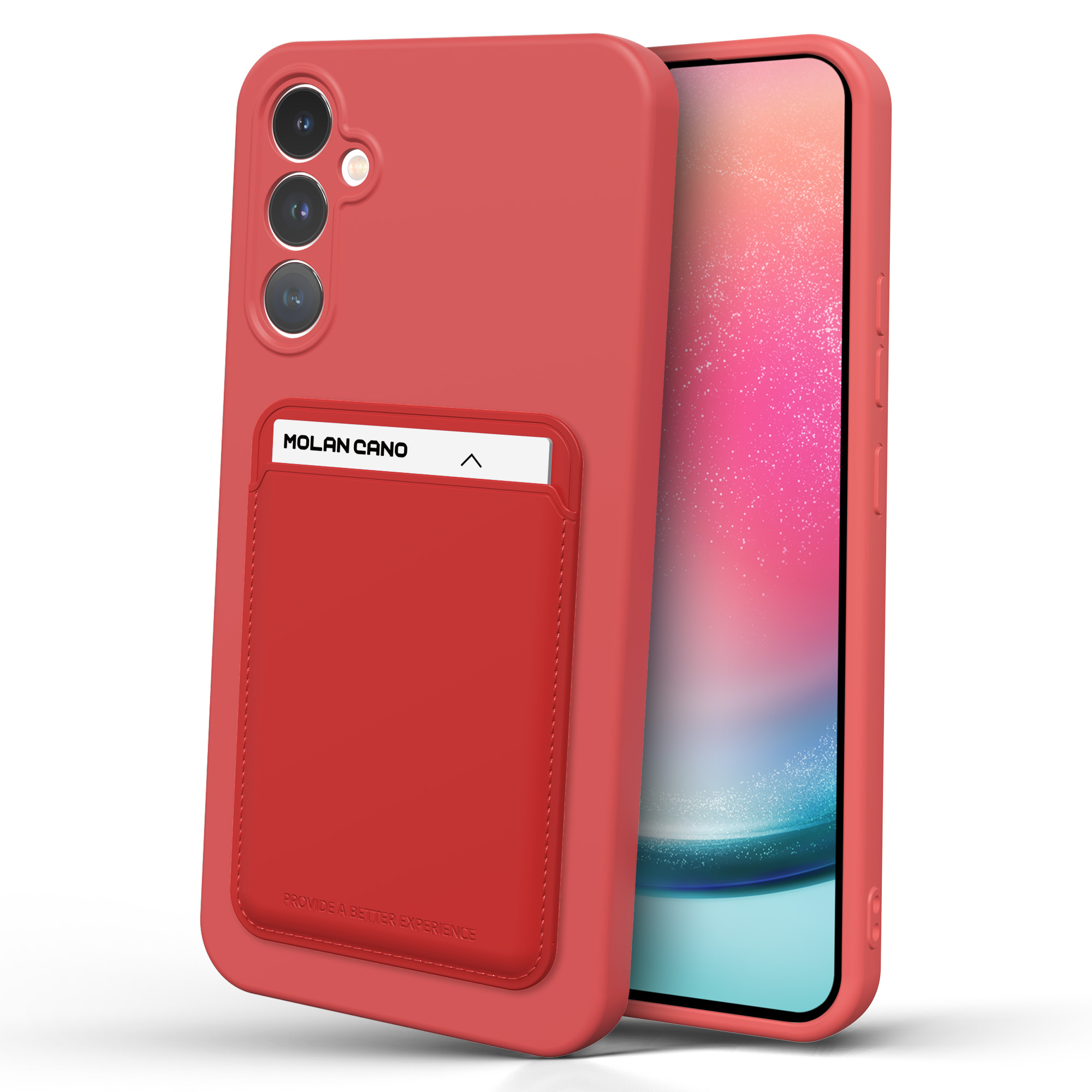 갤럭시 A165 팬시 카드 포켓 젤리 케이스 레드 - 상품 이미지