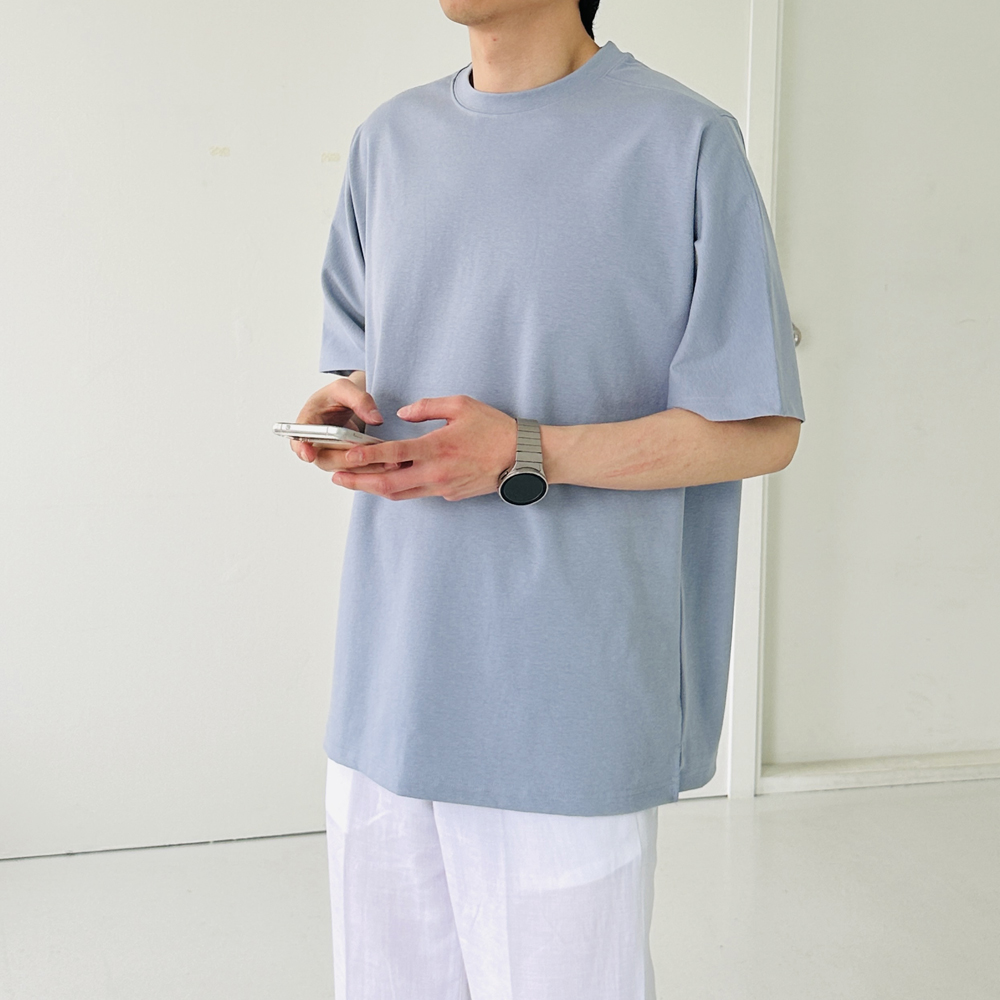 남자반팔티 구김없는 분또 이너 남자오버핏반팔 이미지 3