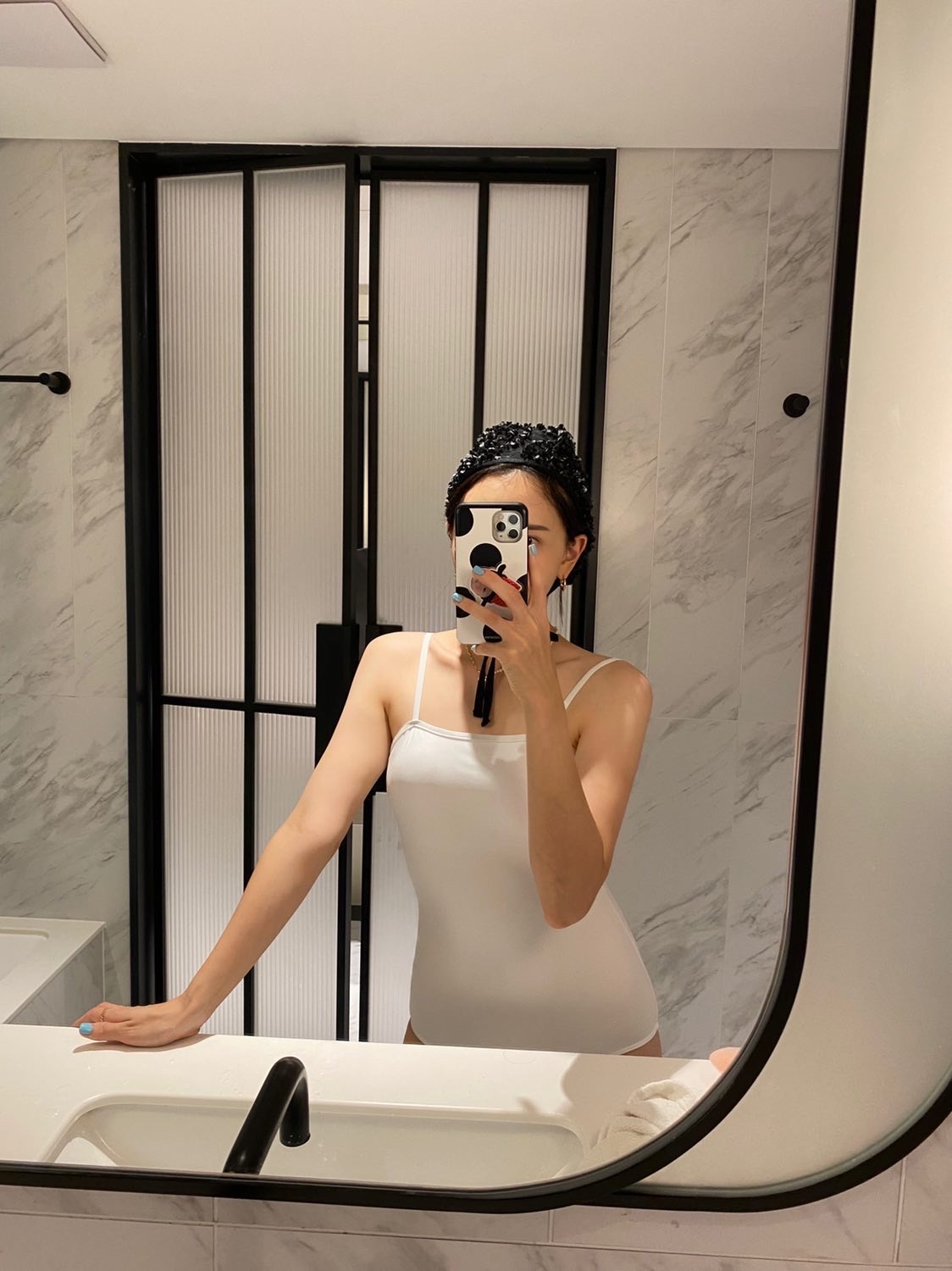 디어딜리 성인 수모 여성 수영모자 레트로 플라워 터번 - 상세 이미지 2