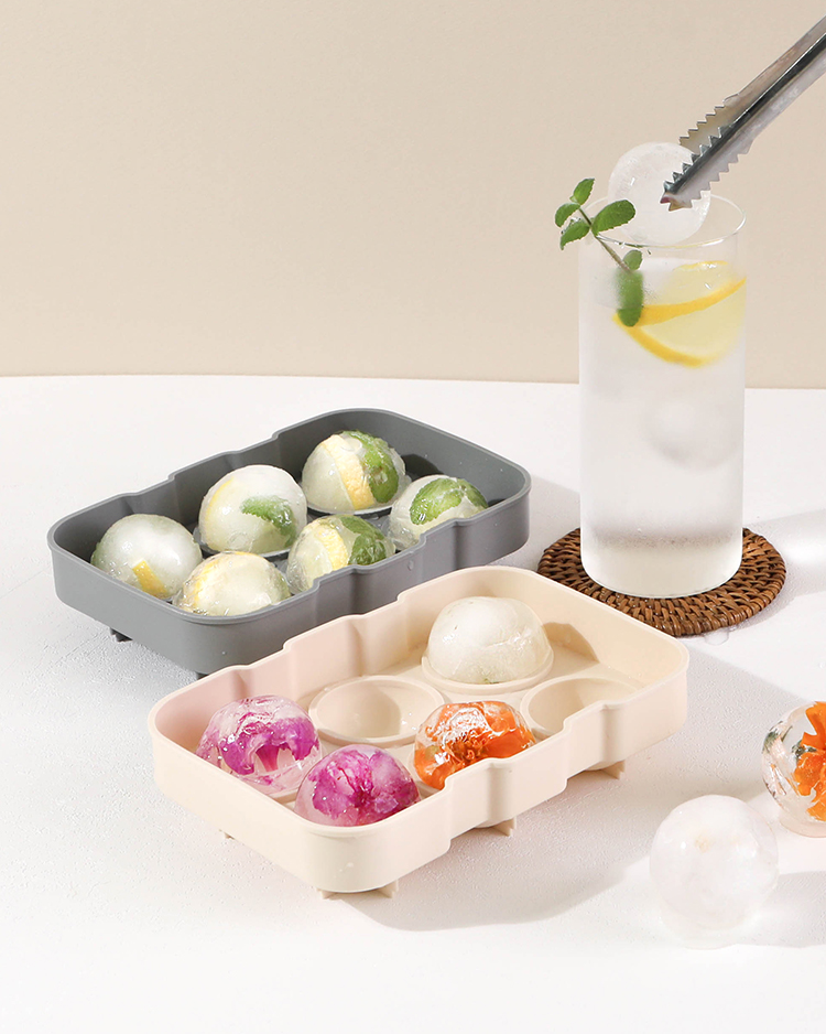 뚜껑 실리콘 얼음트레이 홈카페 말랑 실리콘 얼음틀 아이스볼 6구