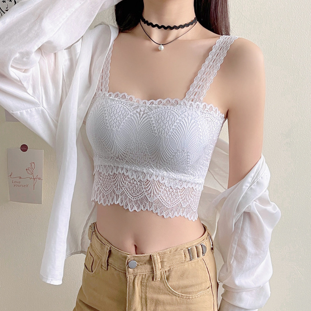 TINY STYLE 1+1+1 레이스 나시 튜브 캐미솔 탑 캡 내장형 제품 이미지