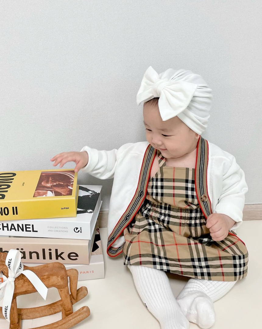 디어딜리 아기모자 플랫터번 비니 유아헤어밴드 출산선물 백일 돌 촬영소품