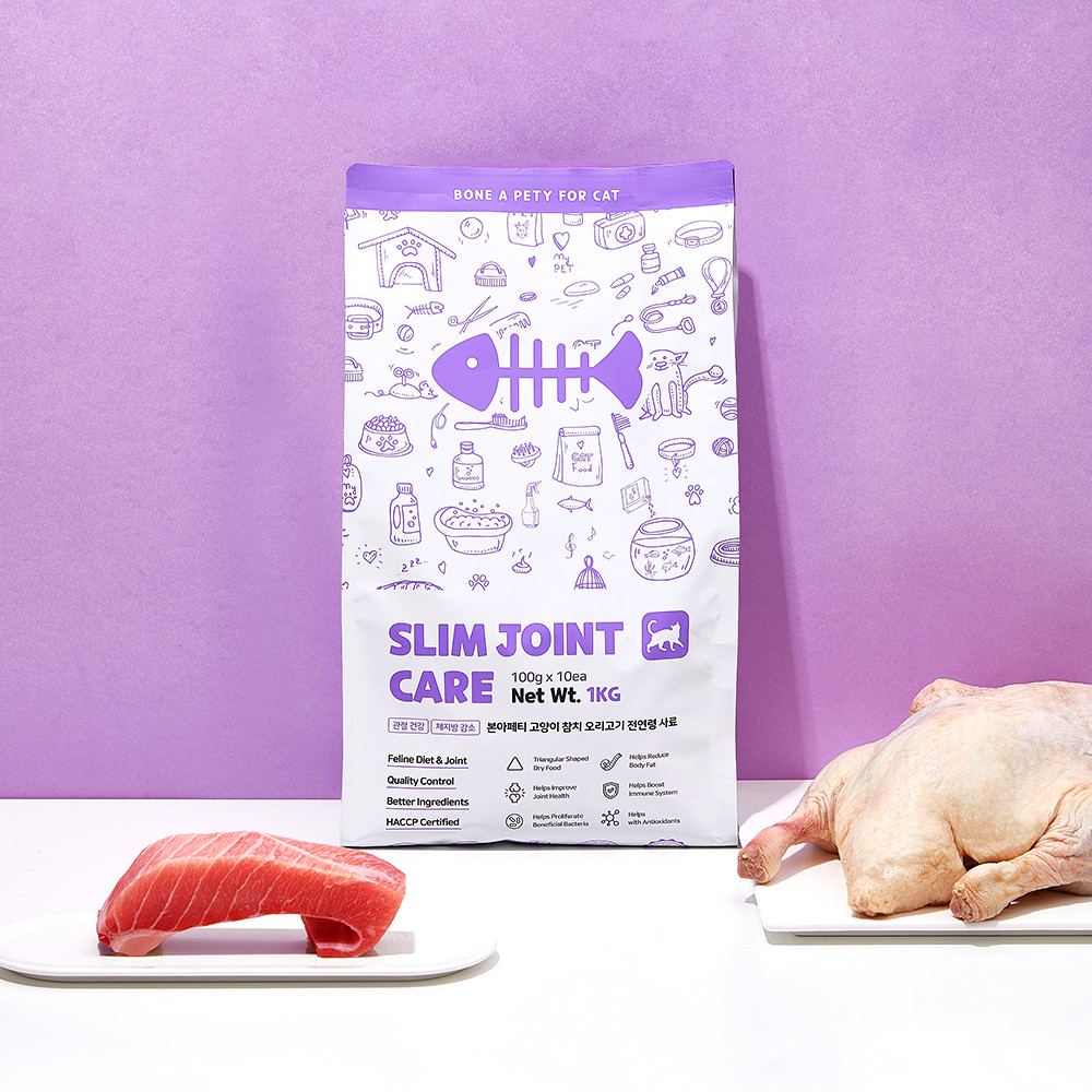 본아페티 고양이 사료 관절 다이어트 건식 체중조절 기능성 참치+오리, 1kg, 1개 이미지 3