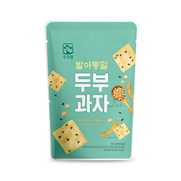 우리밀 발아통밀 두부과자 100g, 30개