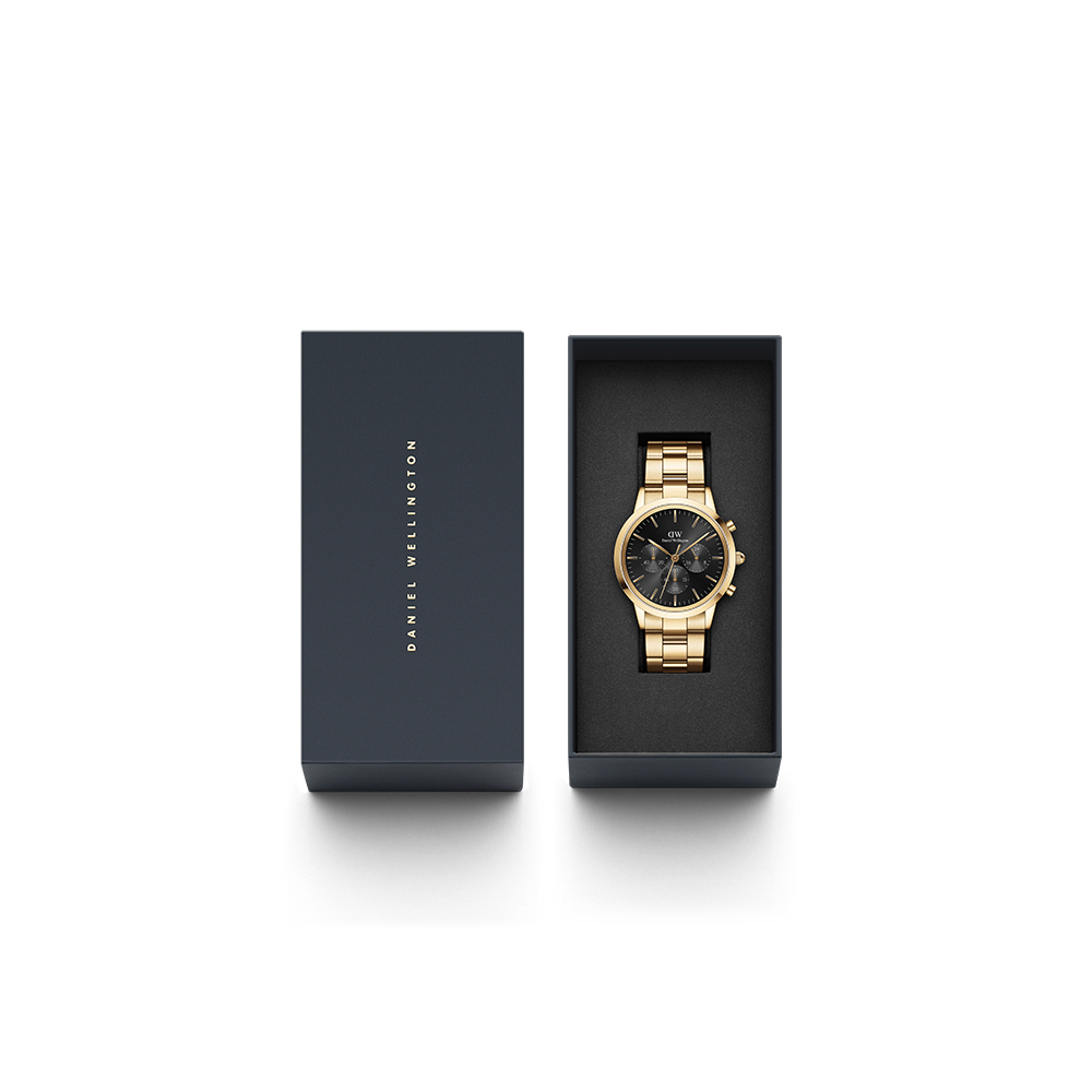 다니엘 웰링턴 ICONIC CHRONOGRAPH LINK ONYX 골드 패션시계 - 상세 이미지 2