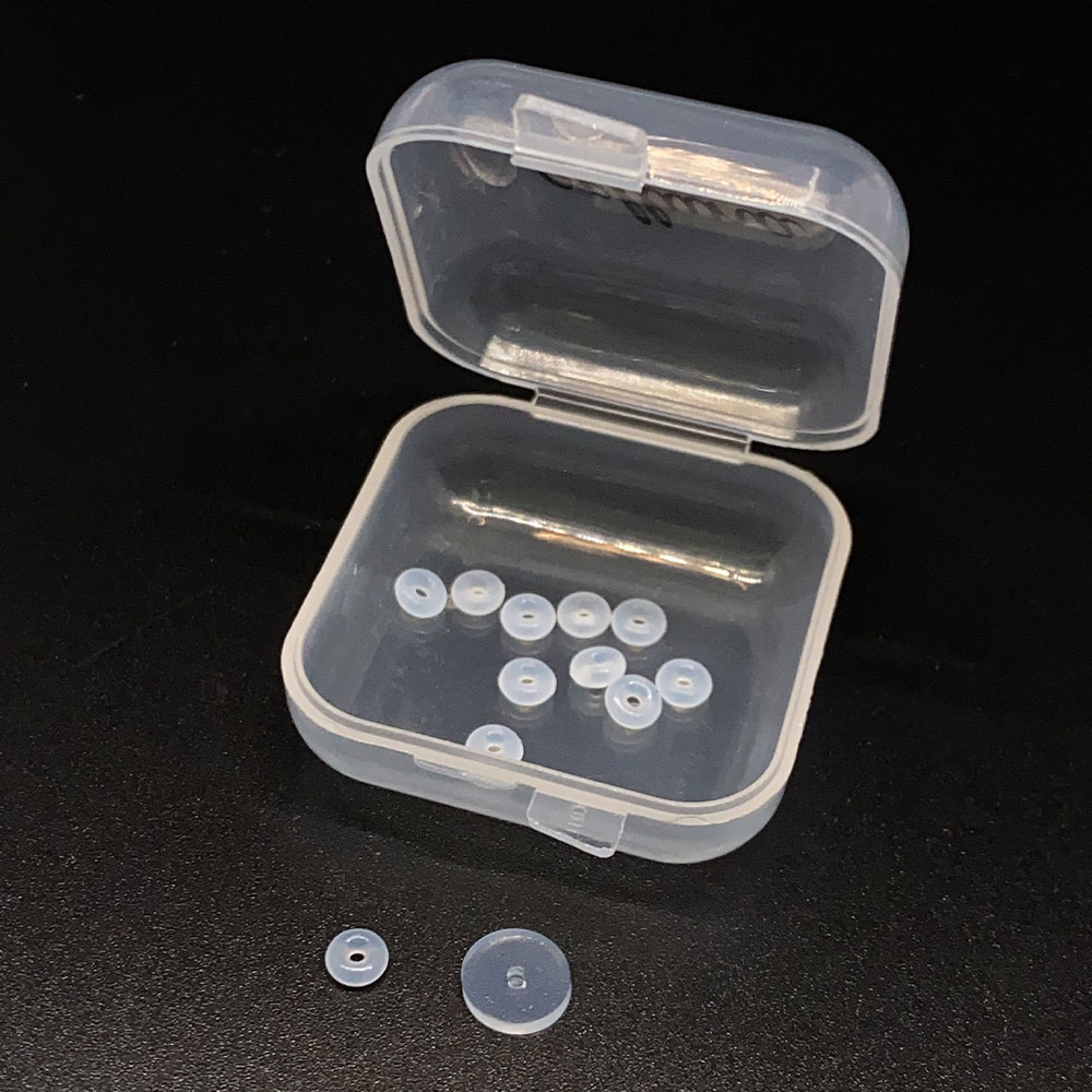 살튀 귀막힘 방지 투명 실리콘 아크릴 귀걸이 피어싱 세트