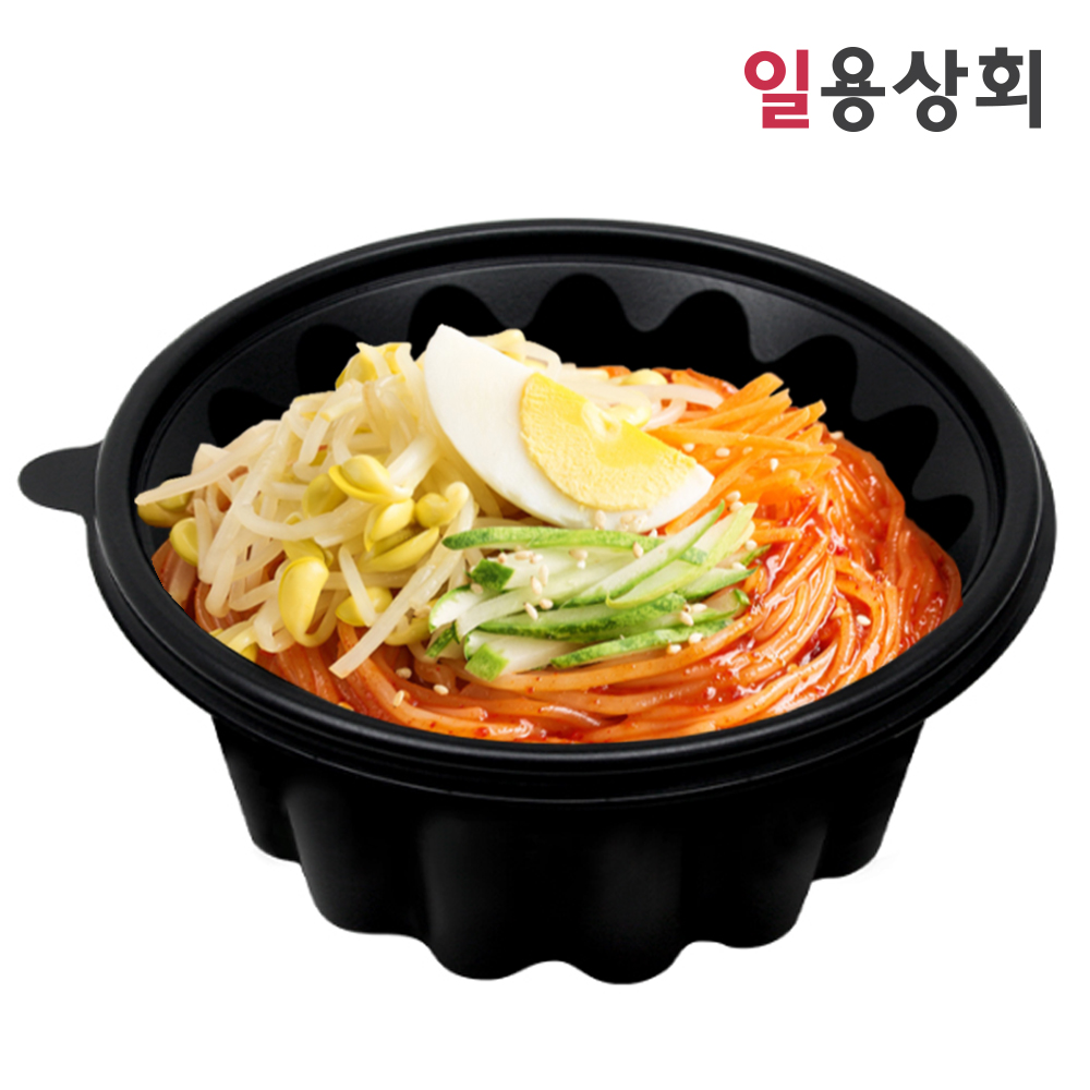 면용기 냉면용기 JH 195파이 대 1500ml 200세트 검정 일회용 포장 배달 : 일용상회