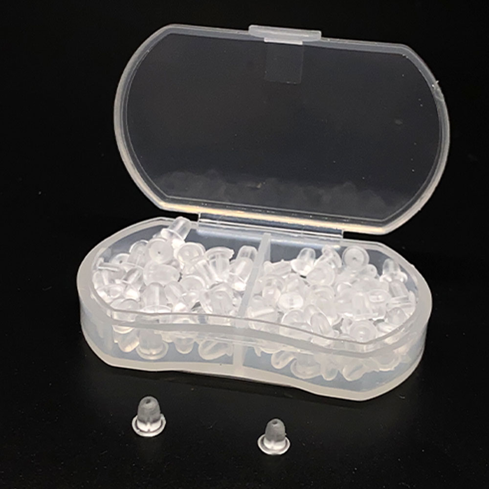 살튀 귀막힘 방지 투명 실리콘 아크릴 귀걸이 피어싱 세트