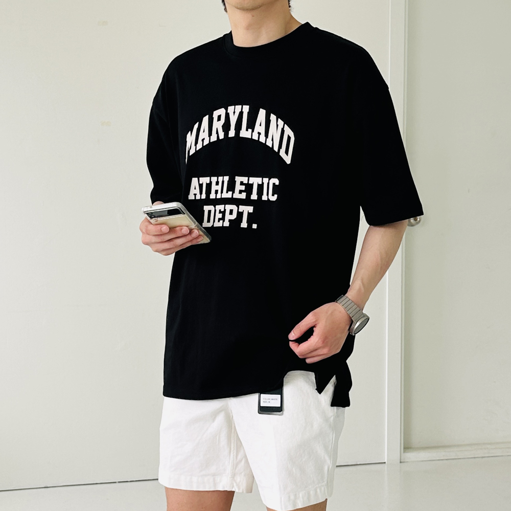 남자반팔티 수피마 여름 면 남자오버핏반팔 - 상품 이미지