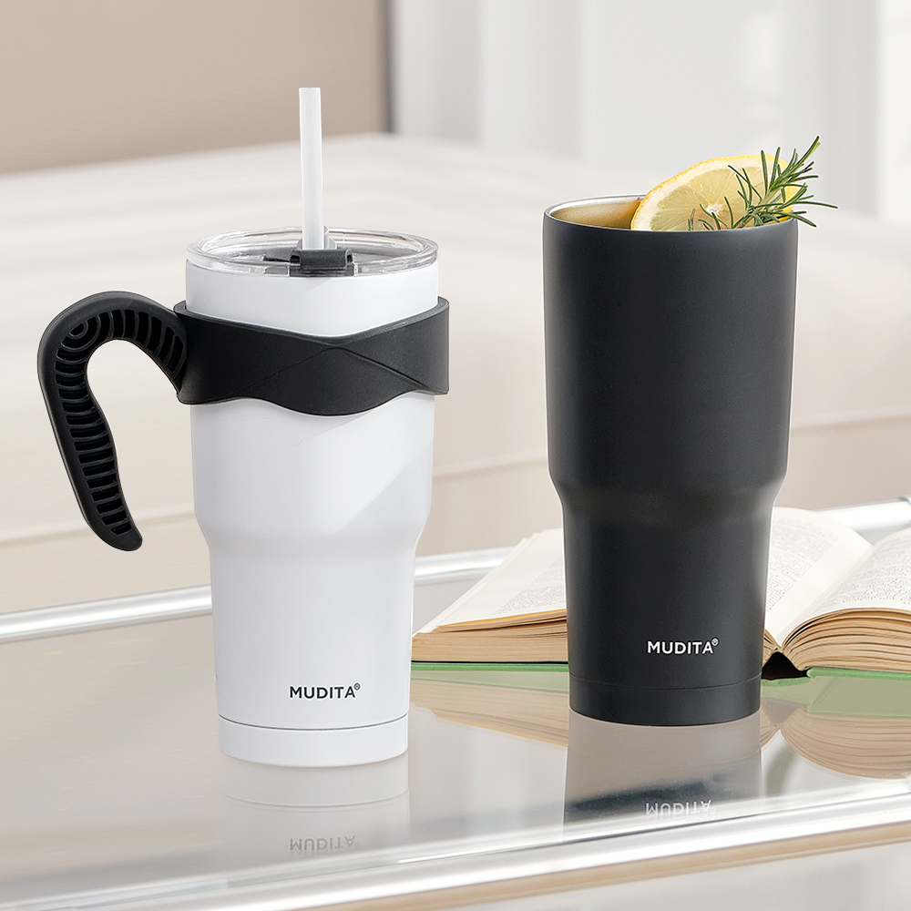 무디타 이중 진공 대용량 스텐 텀블러 900ml (손잡이+뚜껑+빨대 포함 4종 세트) - 상세 이미지 4