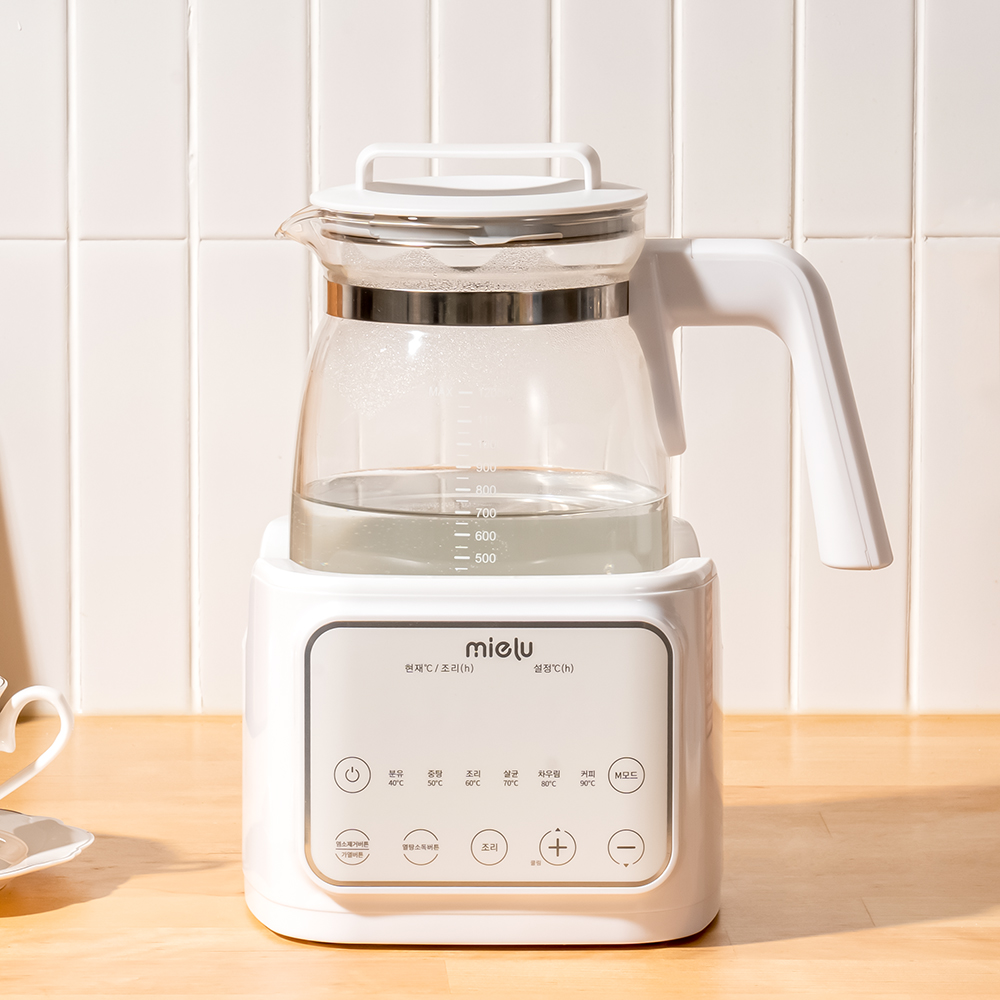 미엘루 국민 분유포트 보온 티포트 스마트 유리 분유포트기