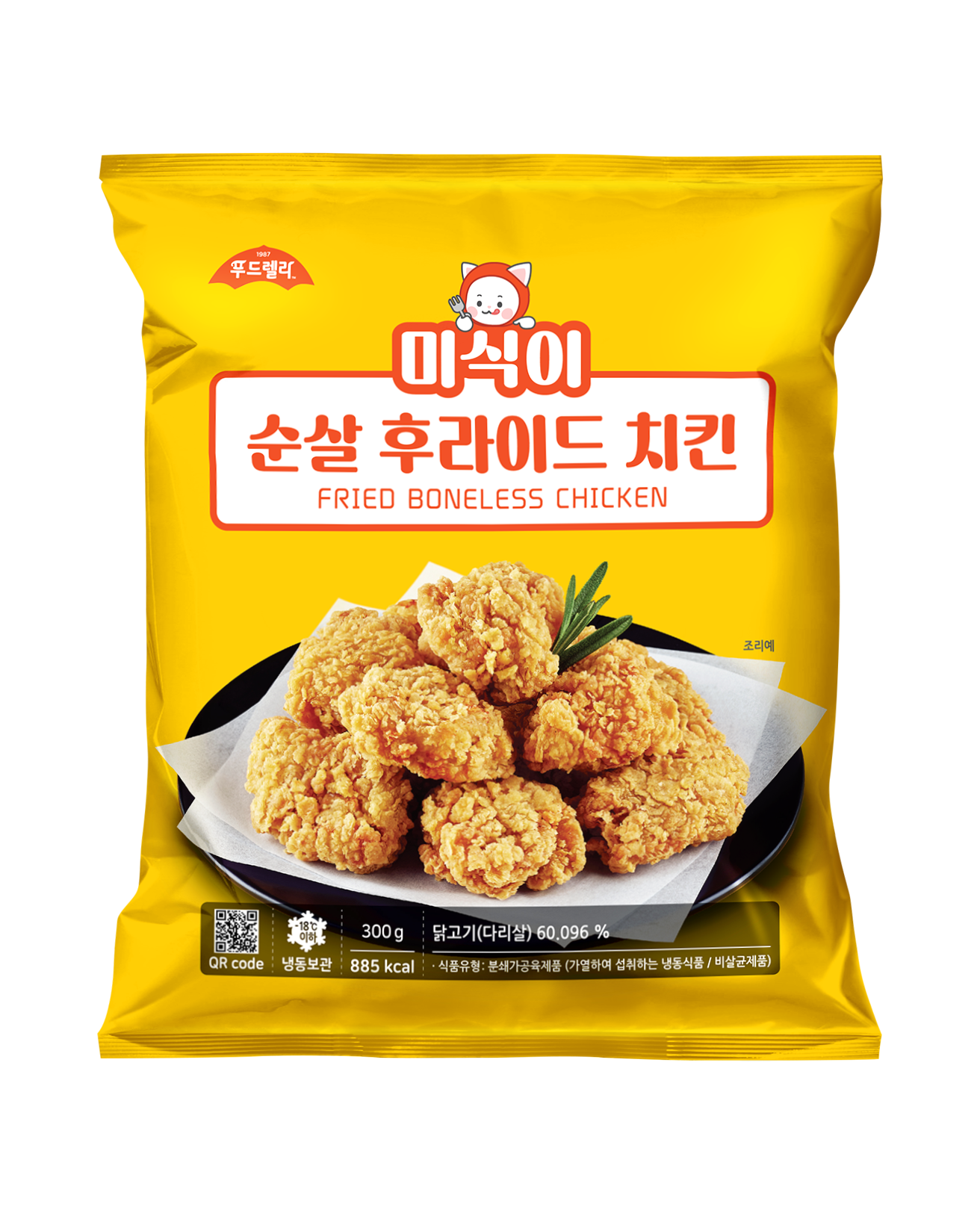 푸드렐라 미식이순살후라이드치킨 300g 6팩 에어프라이어 홈치킨 아이간식 크리스피 닭다리살 - 상세 이미지 2