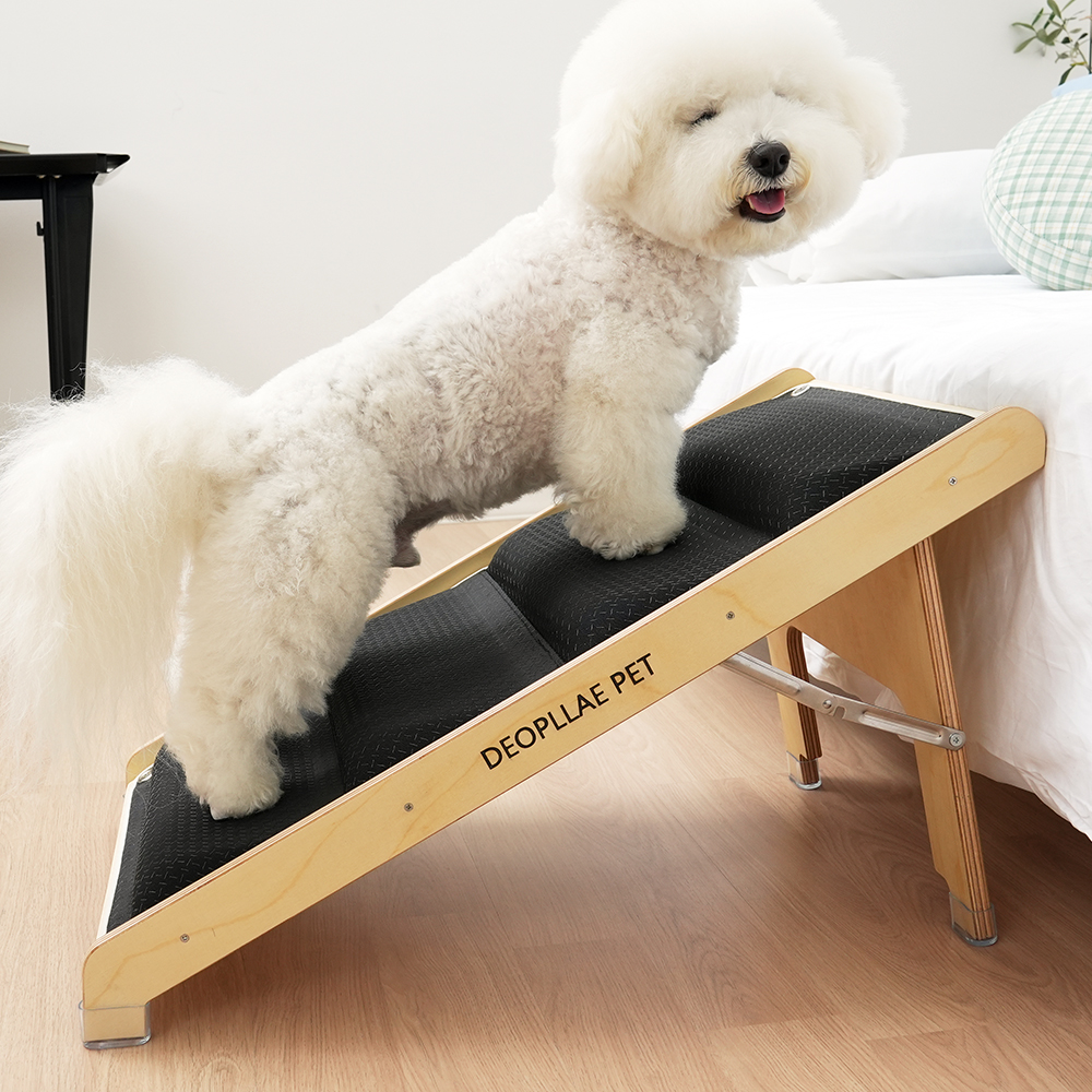 더플래 강아지 고양이 반려 동물 스텝 디딤 접이식 원목 펫 계단 4단형 37cm 이미지 7