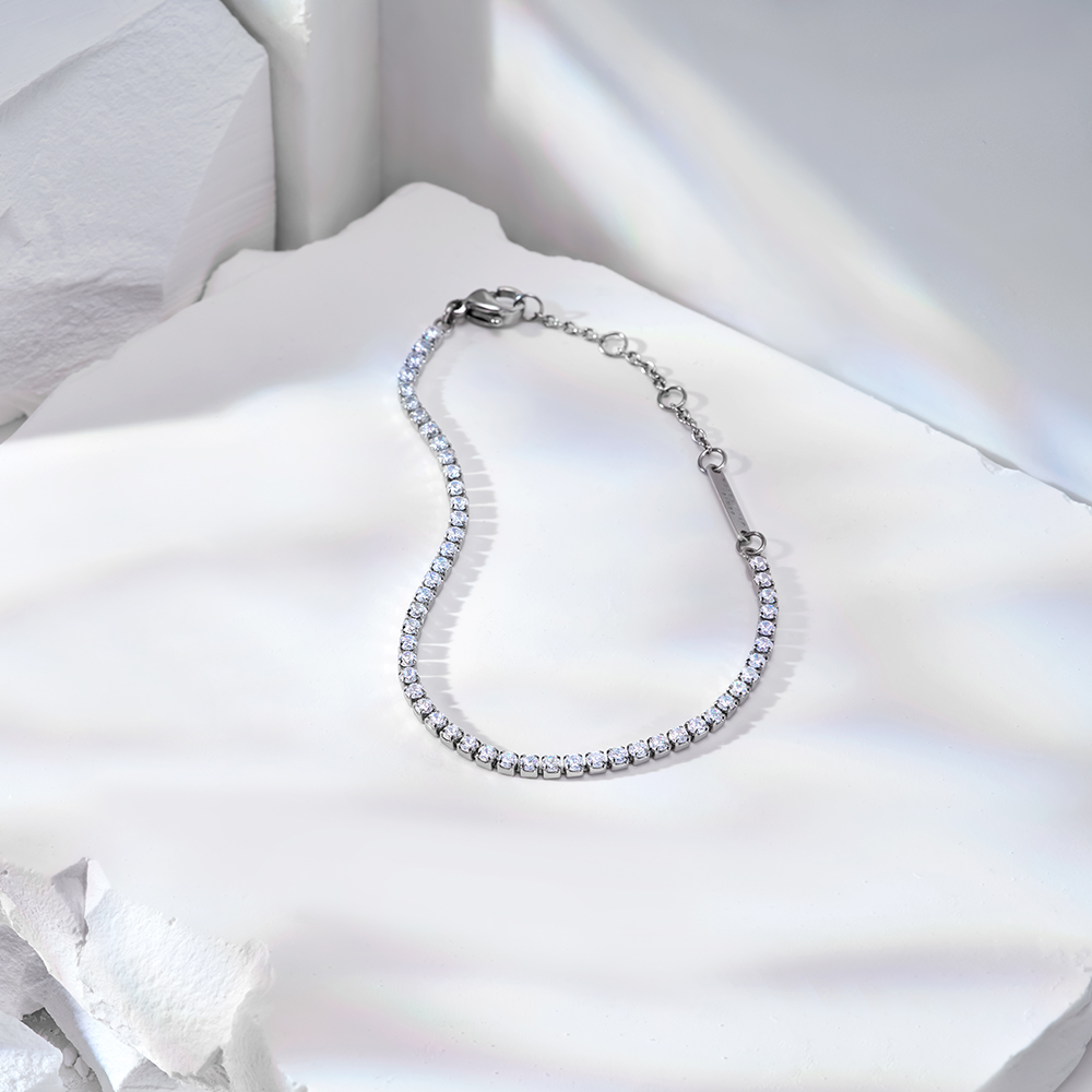 다니엘 웰링턴 CLASSIC TENNIS BRACELET 2컬러 테니스팔찌 큐빅 우정팔찌