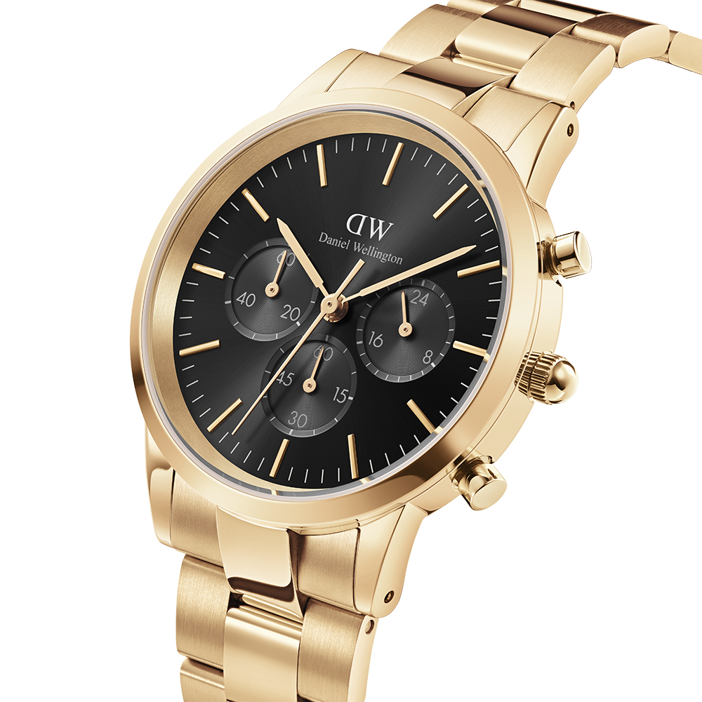 다니엘 웰링턴 ICONIC CHRONOGRAPH LINK ONYX 골드 패션시계 - 상세 이미지 2