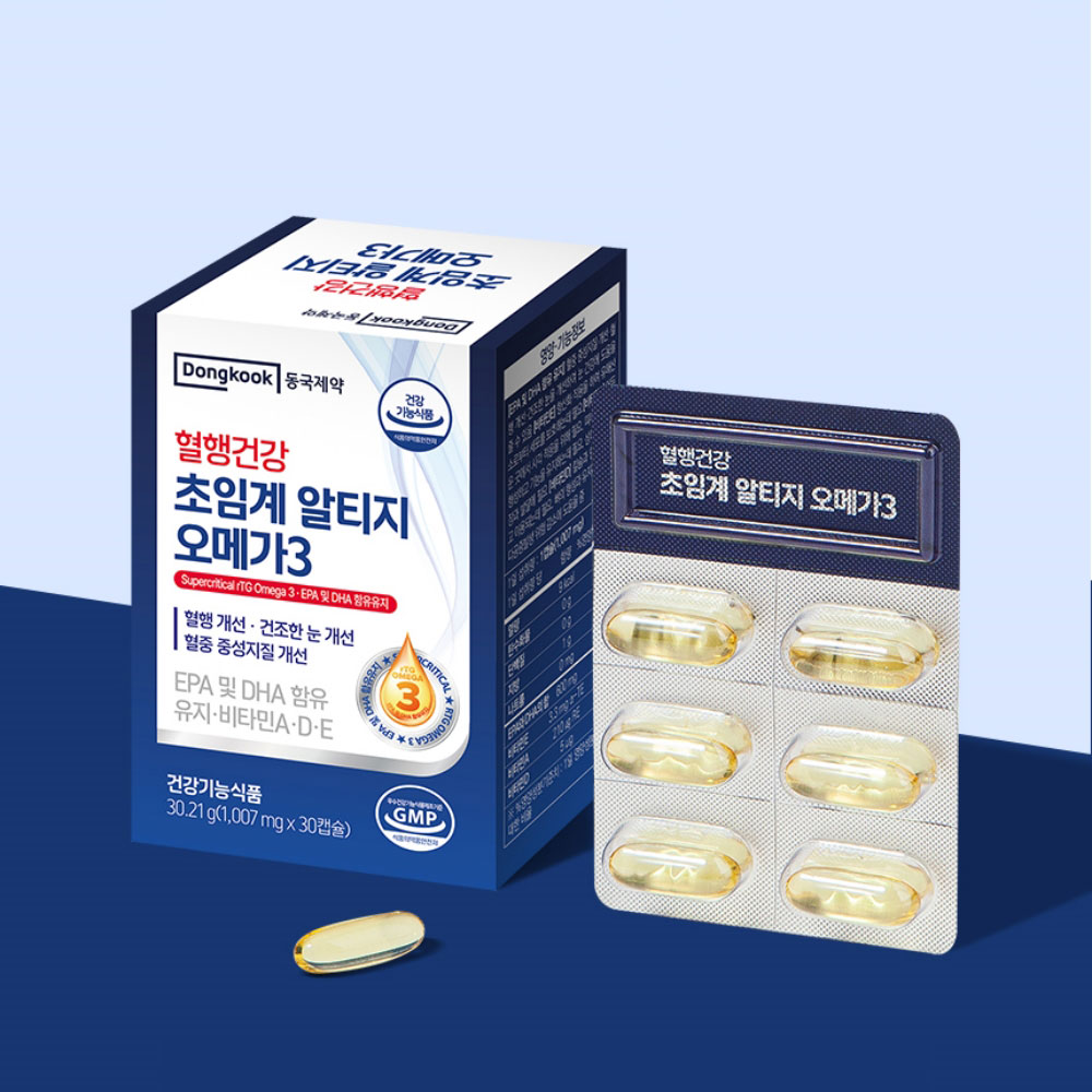 동국제약 혈행건강 초임계 rTG 알티지 오메가3 비타민 A D E 30캡슐, 6개 - 상세 이미지 4