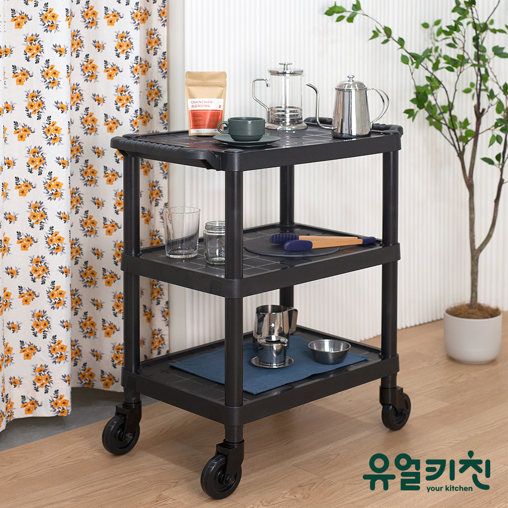플라스틱서빙카 업소용 서빙카트 식당카트 블랙 중 - 상품 이미지