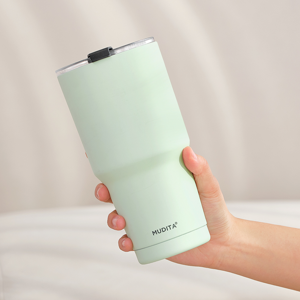 무디타 이중 진공 대용량 스텐 텀블러 900ml X 2P (손잡이+뚜껑+빨대 4종세트) 이미지 8