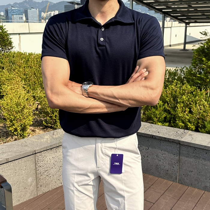 남자 블럼 머슬핏 여름 분또 카라 반팔티 10컬러 이미지 3
