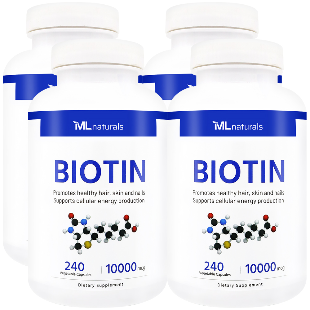 마이라이프내추럴스 비오틴 알약 10000mcg 240캡슐, 4개 - 메인 이미지