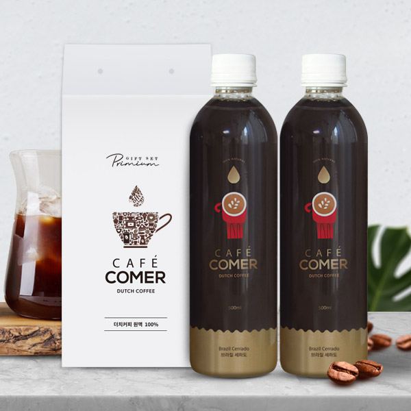 카페꼬메르 수제 더치커피 원액 콜드브루  500ml + 500ml 답례품 선물 - 상품 이미지