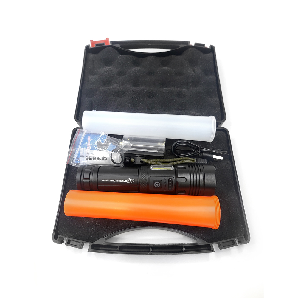 몬스터파워 프로160 LED 해루질랜턴 후레쉬 손전등 충전식 써치라이트 XHP160 방수