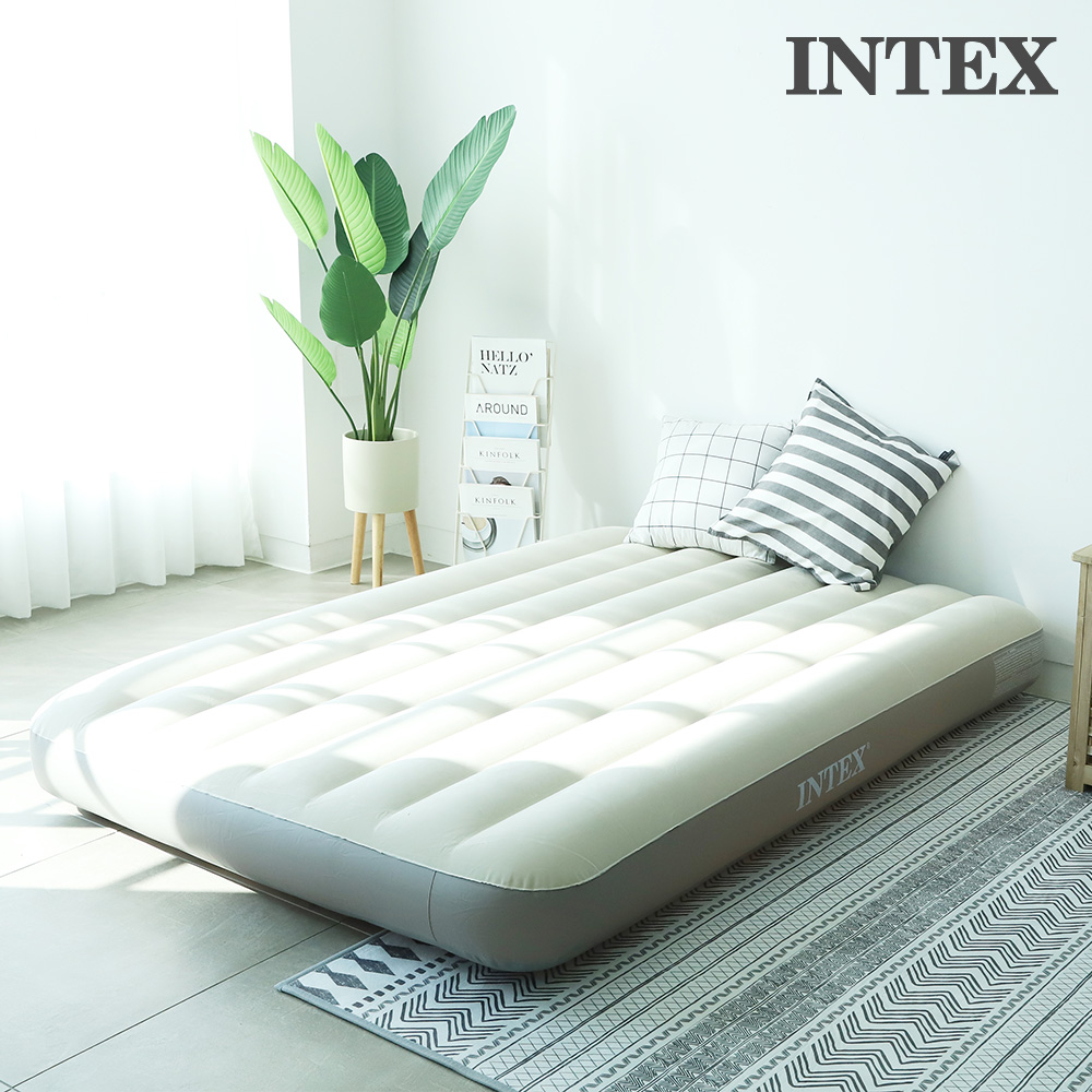 인텍스 에어매트 캠핑매트 침대 캠핑용 휴대용 매트리스 광폭싱글 아이보리