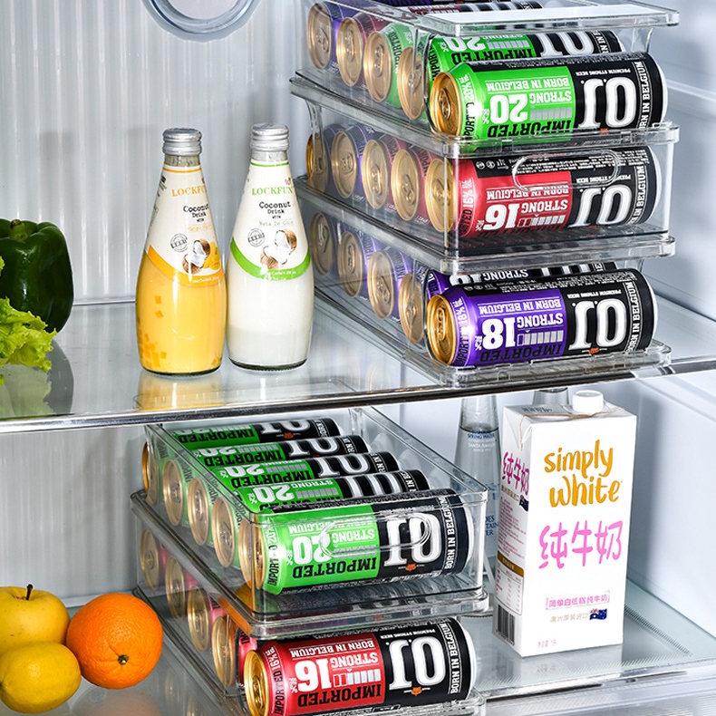 캔맥주 투명 디스펜서 맥주 캔 홀더 냉장고 정리 트레이 음료보관대 음료수렉 - 상세 이미지 2