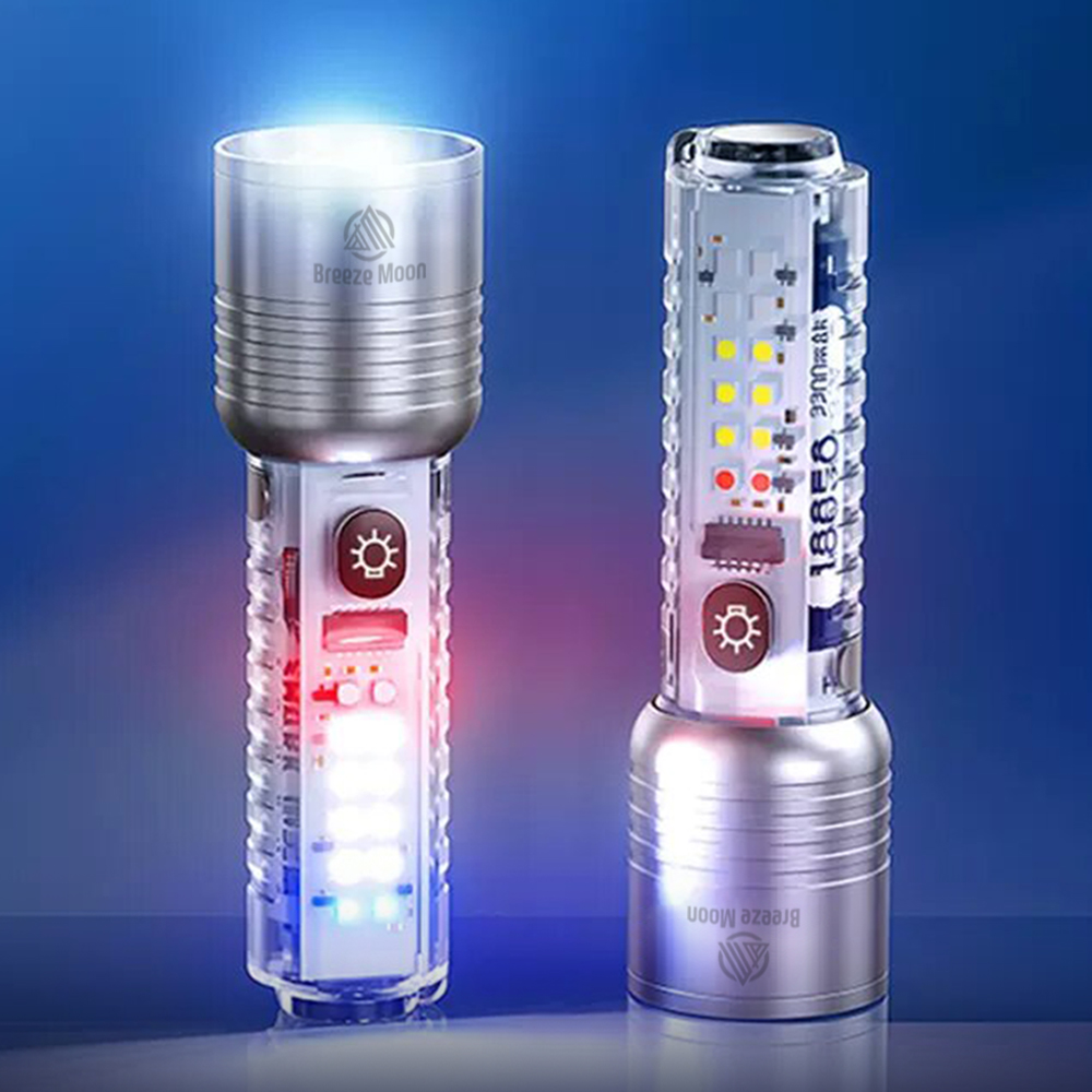 브리즈문 LED 손전등 후레쉬 써치라이트 고휘도 충전식 휴대용 손전등 미니 랜턴 본품 1세트 이미지 6