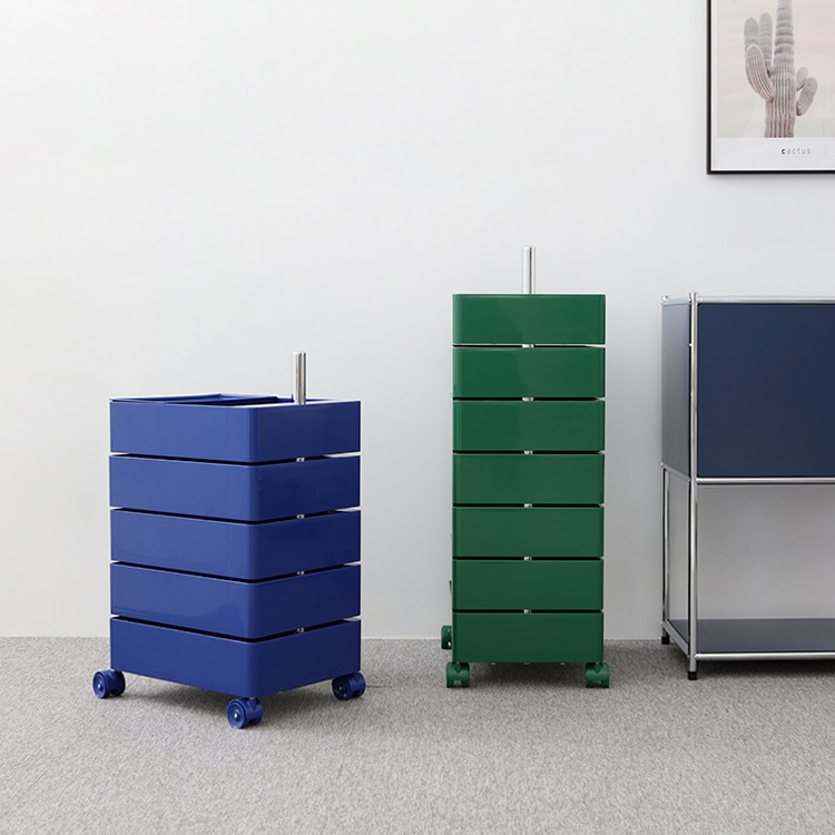 빙그리 회전서랍 트롤리 7단 다크그레이 5289.3006