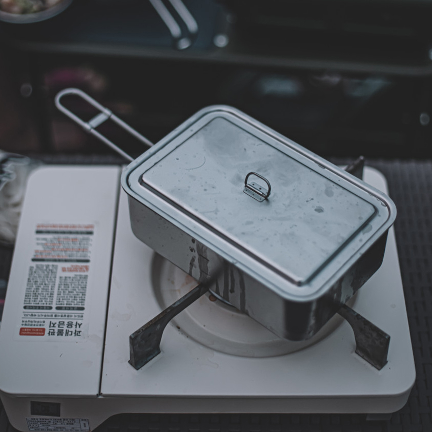 키녹스 스테인레스 사각반합 경량 캠핑 반합 코펠