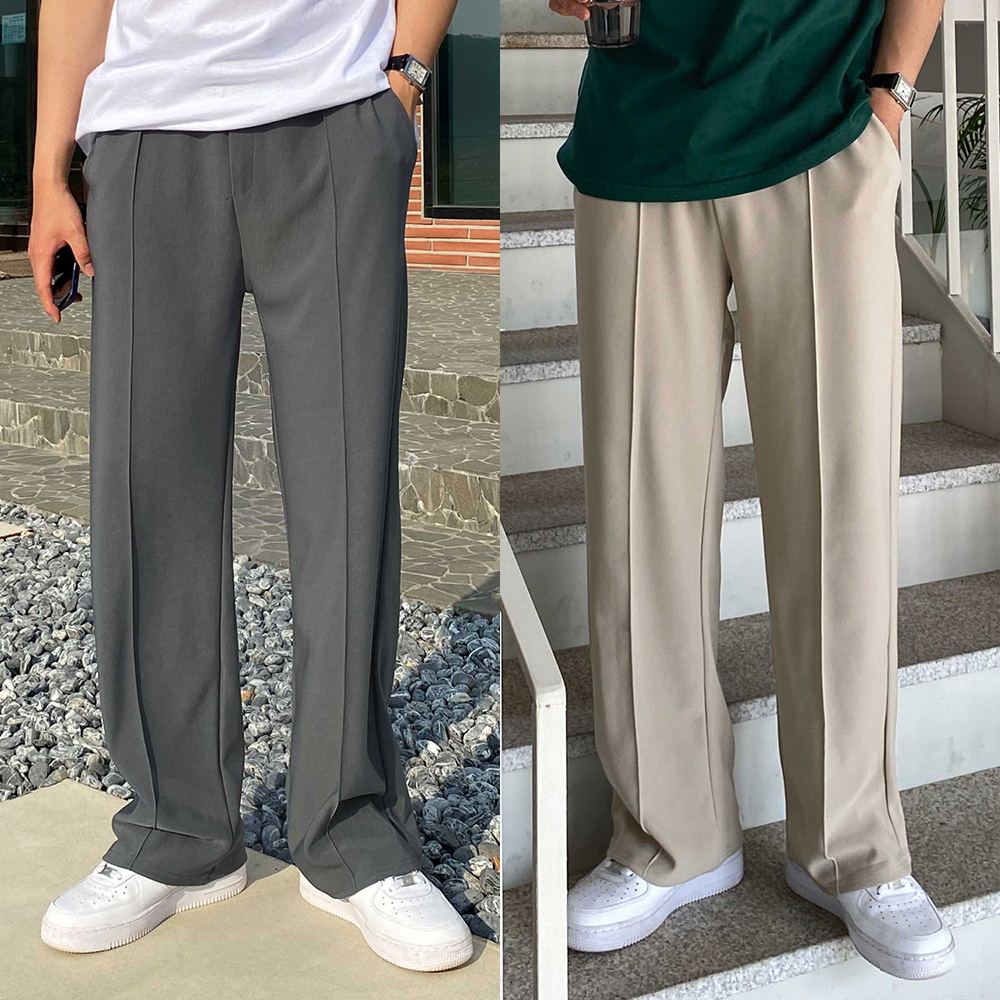 남자와이드팬츠 구김없는바지 통넓은바지 - 상품 이미지