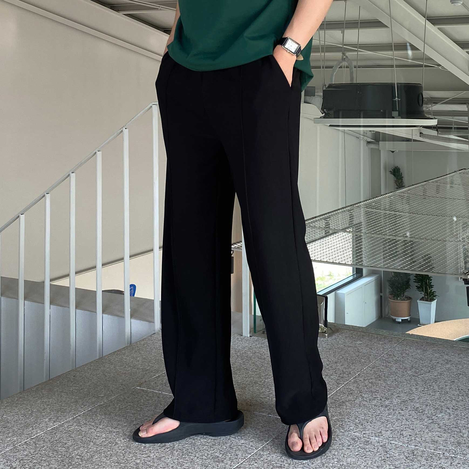 남자와이드팬츠 구김없는바지 통넓은바지 - 상세 이미지 5