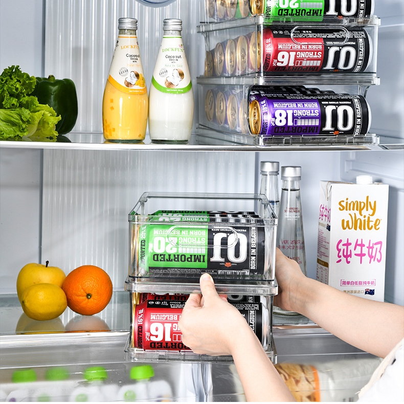 캔맥주 투명 디스펜서 맥주 캔 홀더 냉장고 정리 트레이 음료보관대 음료수렉 - 상세 이미지 4