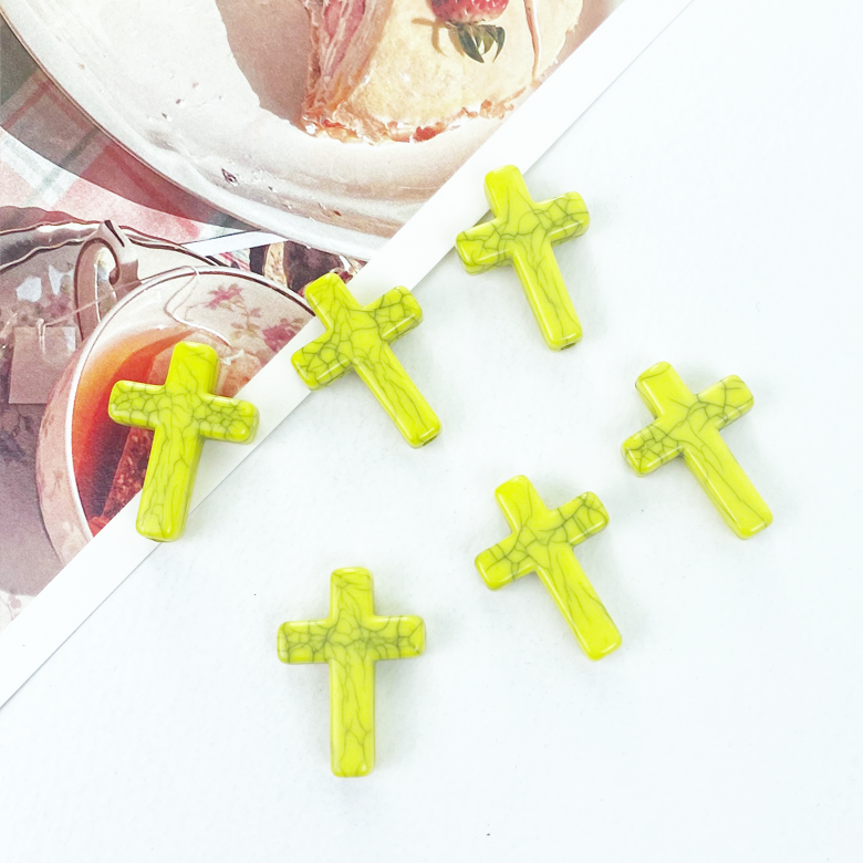 24mm 아크릴 십자가 비즈 직공(5개) - 상세 이미지 5