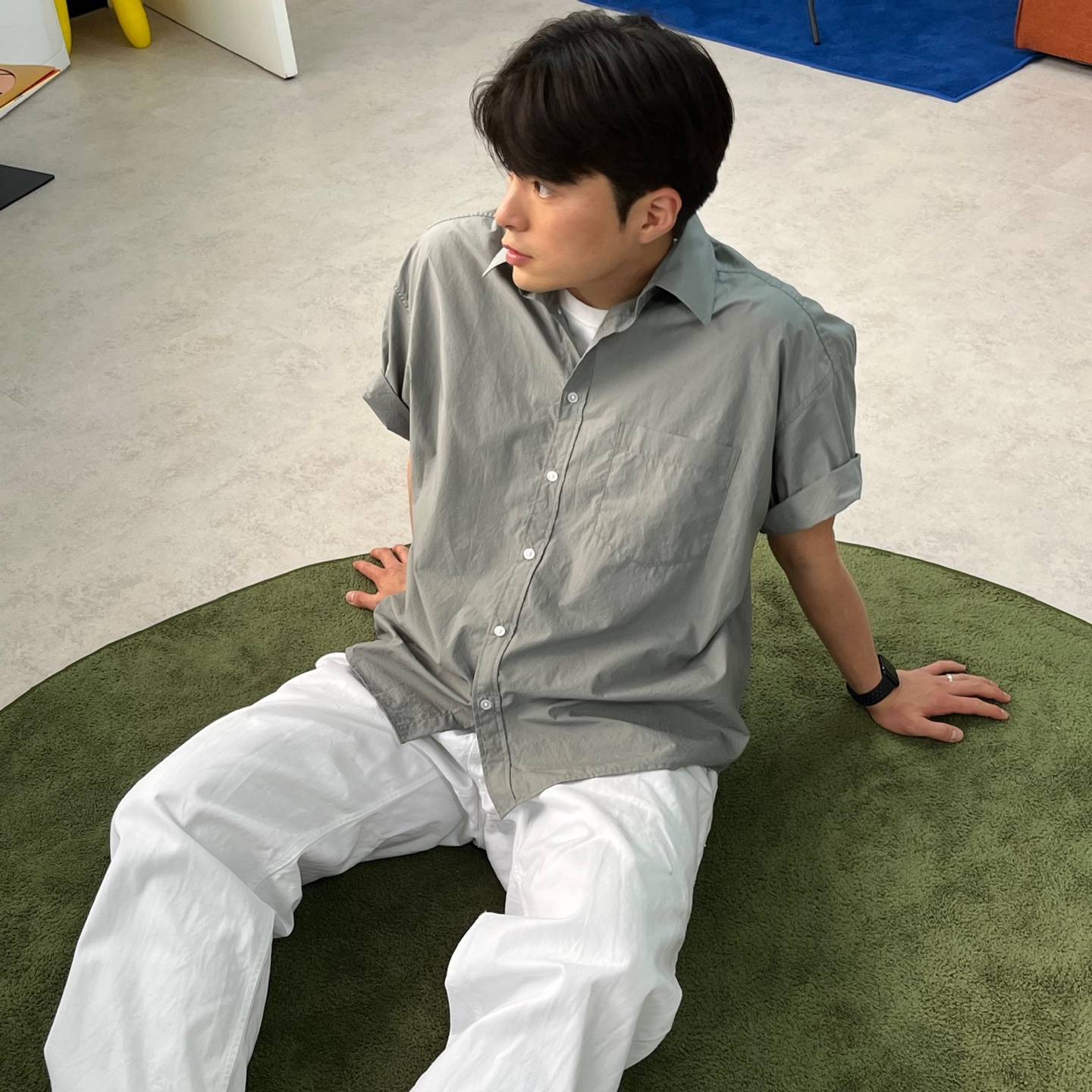 남자바스락반팔셔츠 반팔와이셔츠 남성여름남방 (5 Color) - 상품 이미지