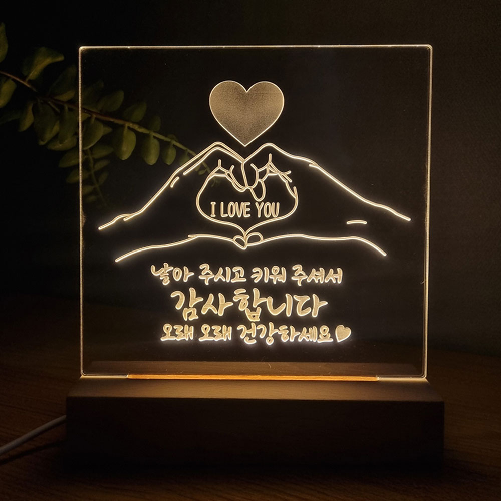 솔라콤 카네이션 무드등 만들기 아크릴 조명 DIY 키트 소형 손 하트 - 상품 이미지