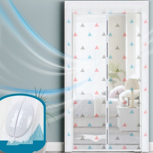 아파트 현관 방충망 셀프 교체 현관 방충문 탈부착 붙이는 모기장 삼색세모 90x210cm