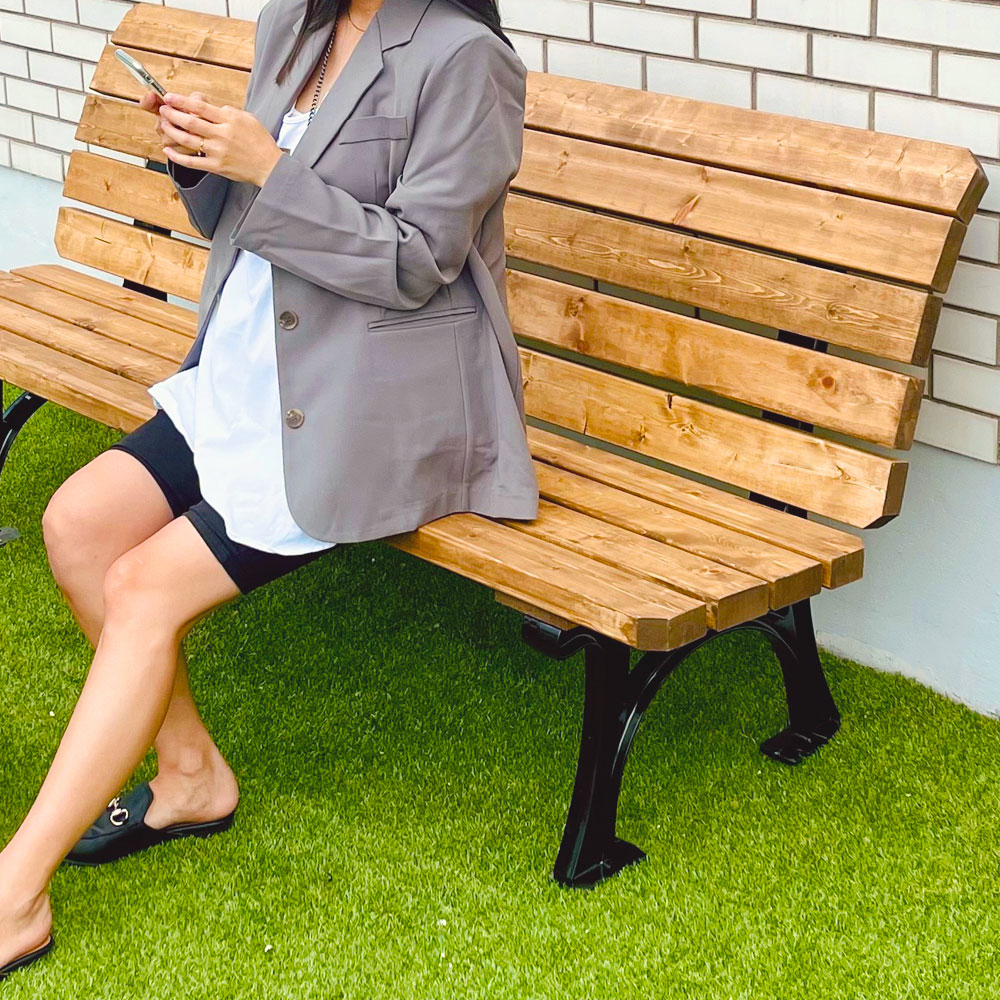 야외벤치 의자 테라스 정원 철제 야외용 카페 공원 평벤치 힐링1200