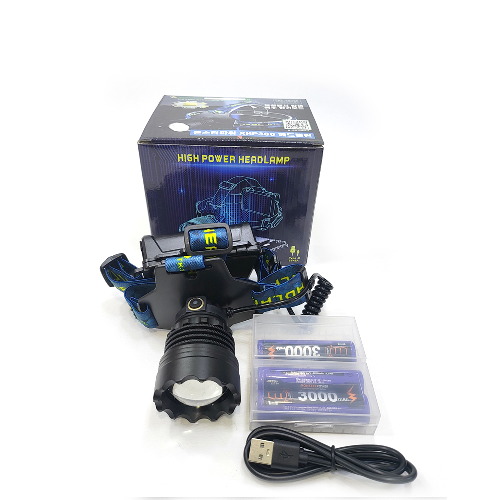 몬스터파워 XHP360 헤드랜턴 모션센서 해루질 등산 낚시 충전식 LED 대륙의실수