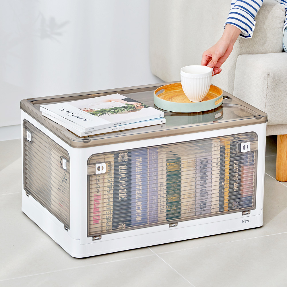 클리나 리빙박스 수납함 플라스틱 접이식 폴딩박스 28L