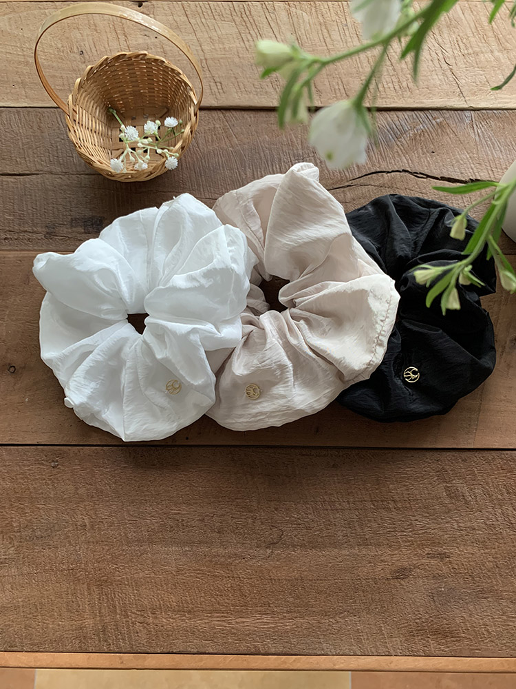 [자체제작] 셀프러브 메이플 볼륨 스크런치 (L) - 바스락 풍성 빅사이즈 곱창밴드