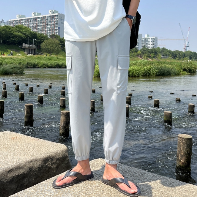 남자 벅스 여름 아이스 쿨링 냉장고 밴딩 카고 조거팬츠 제품 이미지